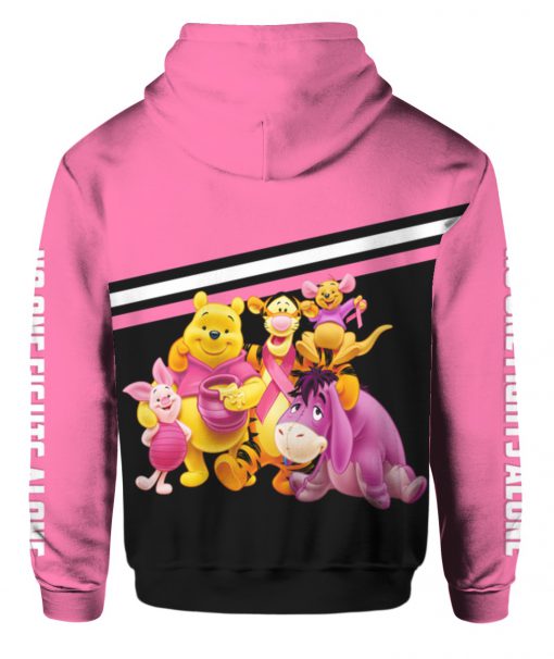 Winnie-the-pooh breast cancer awareness all over printed zip hoodie - back