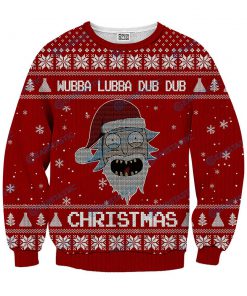 Wubba lubba dub dub joker rick and morty ugly sweater - red