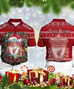 You'll never walk alone liverpool fc ugly christmas all over print Polo shirt
