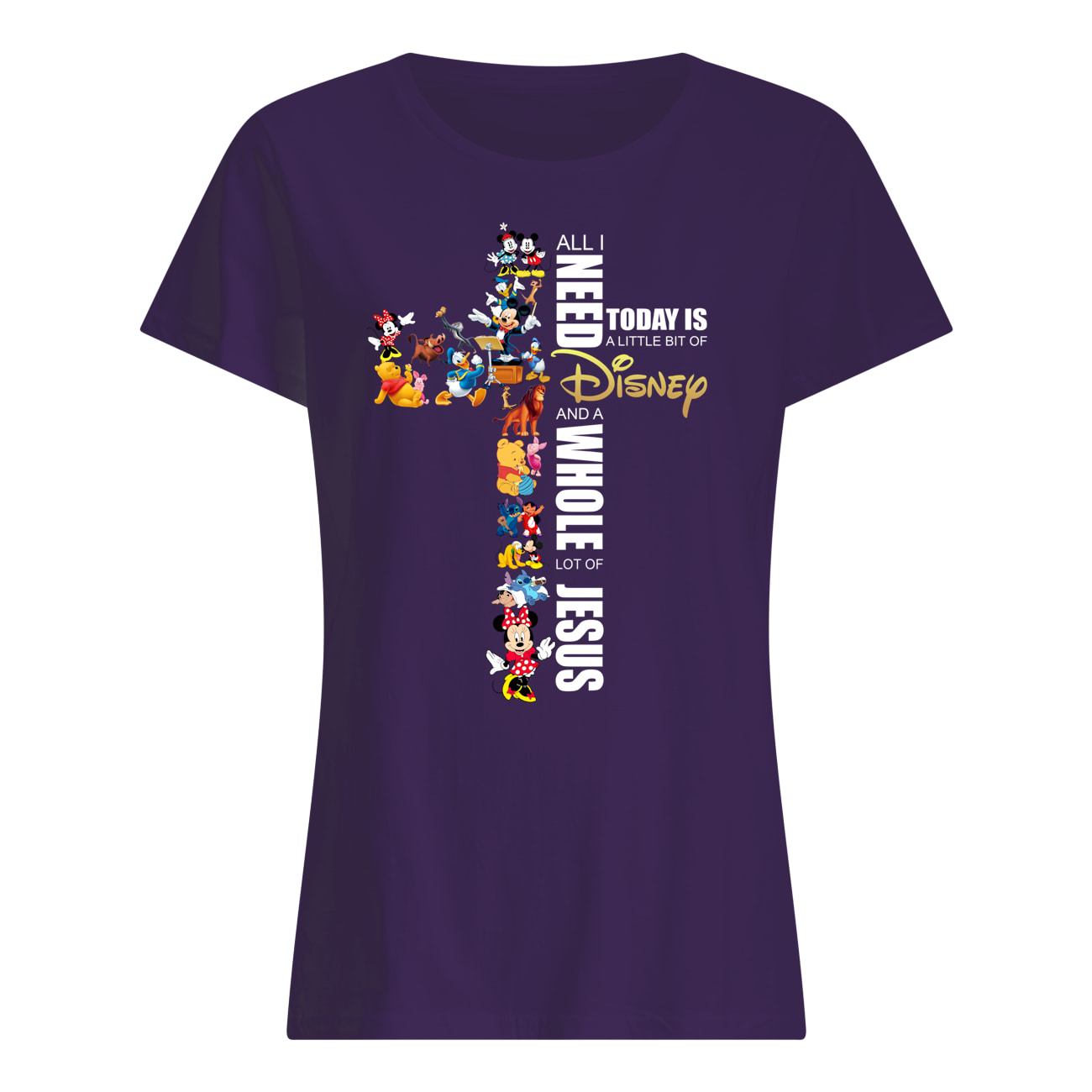 All i need today is a little bit of disney and a whole lot of Jesus womens shirt