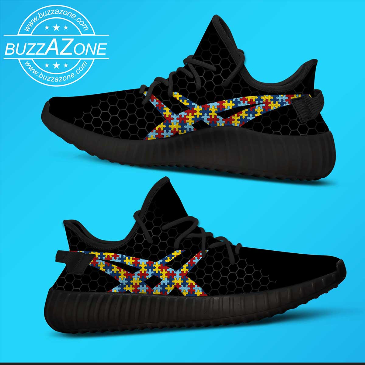 Autism awareness custom yeezy sneakers 3