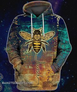 Bee kind all over print hoodie