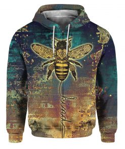 Bee kind all over print zip hoodie