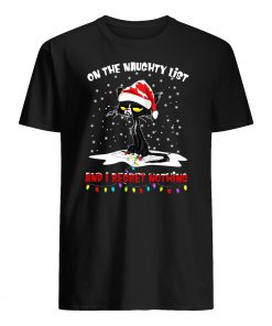 Black cats on the naughty list and i regret nothing christmas mens shirt