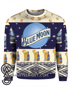 Blue moon belgian white beer full printing ugly christmas sweater