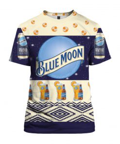 Blue moon belgian white beer full printing ugly christmas tshirt
