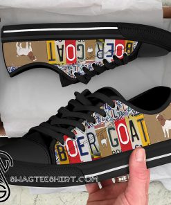 Boer goat license plates low top sneakers