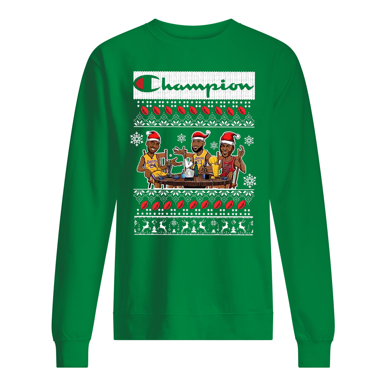 Champion lebron james kobe bryant and michael jordan christmas sweatshirt