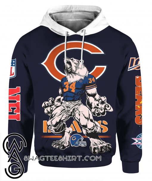 Chicago bears mascot all over print hoodie