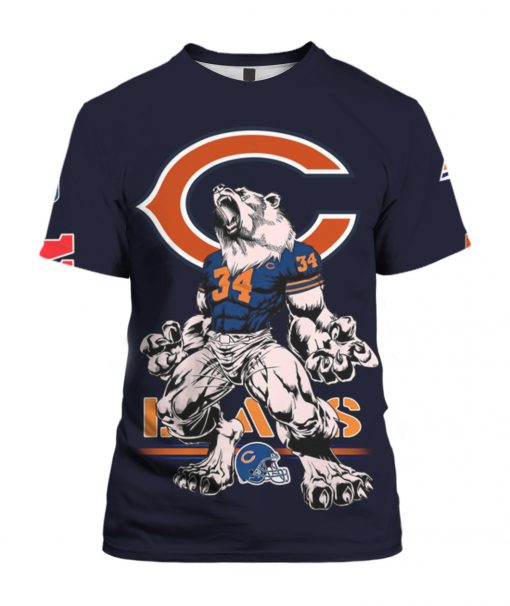 Chicago bears mascot all over print tshirt