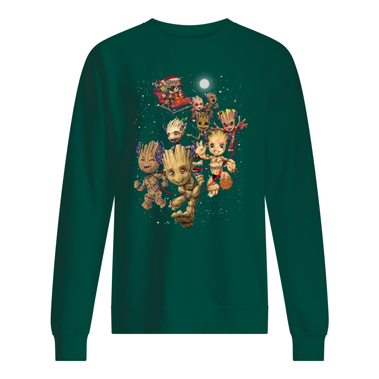Christmas rocket santa and groot reindeer sweatshirt