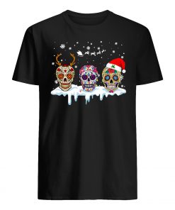 Christmas sugar skull mens shirt