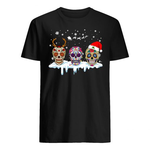 Christmas sugar skull mens shirt