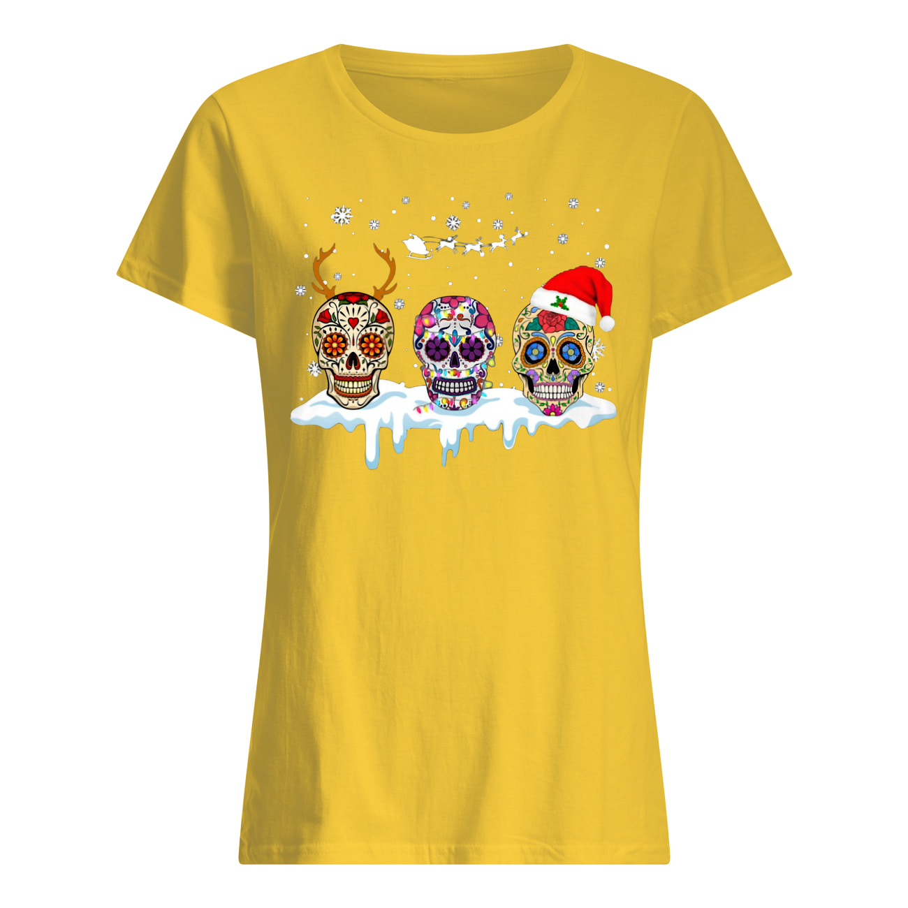 Christmas sugar skull womens shirt