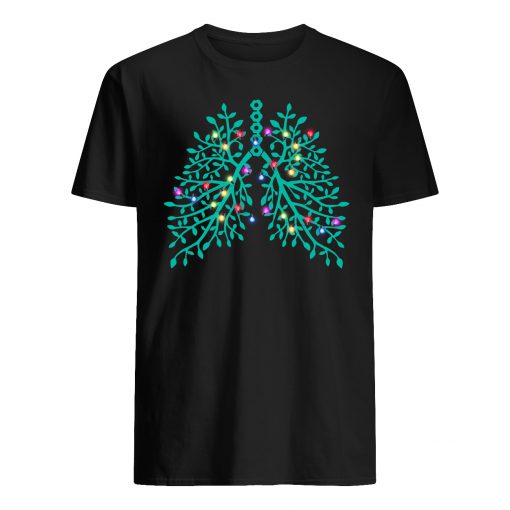Christmas tree lights respiratory therapy lungs mens shirt