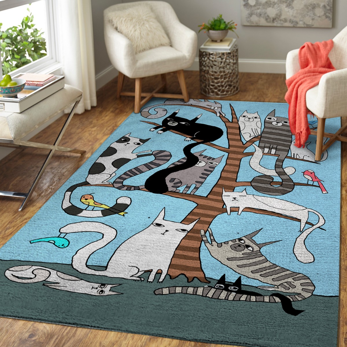 Cute kitty cats rug 1