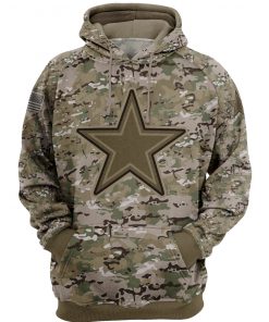 Dallas cowboys camo style all over print hoodie 2