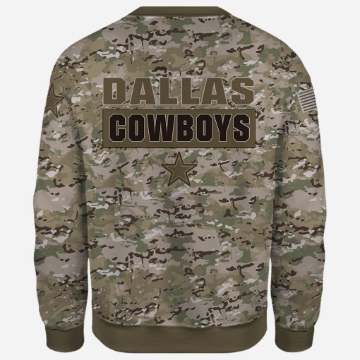 Dallas cowboys camo style all over print sweatshirt - back