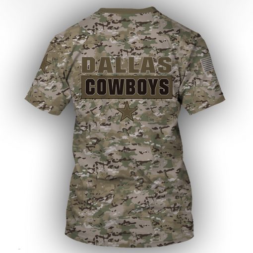 Dallas cowboys camo style all over print tshirt - back