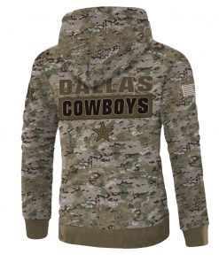 Dallas cowboys camo style all over print zip hoodie - back