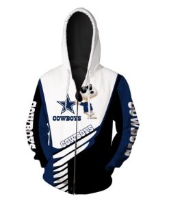 Dallas cowboys snoopy full printing zip hoodie