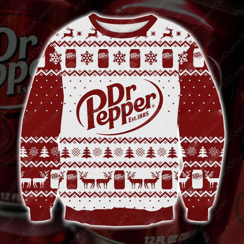 Dr pepper full printing ugly christmas sweater 2