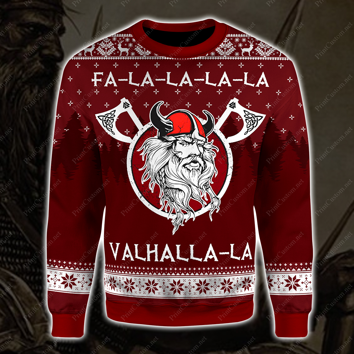 Fa-la-la-la-la valhalla-la viking ugly christmas sweater 2