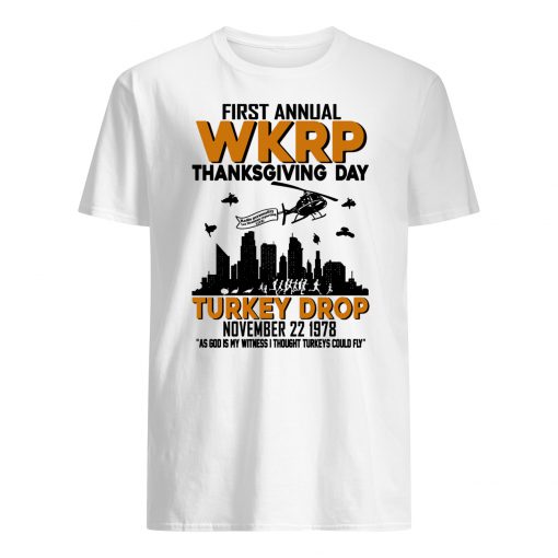 First annual wkrp thanksgiving day turkey drop november 22 1978 mens shirt