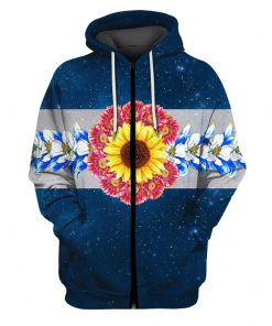 Flower galaxy full printing zip hoodie