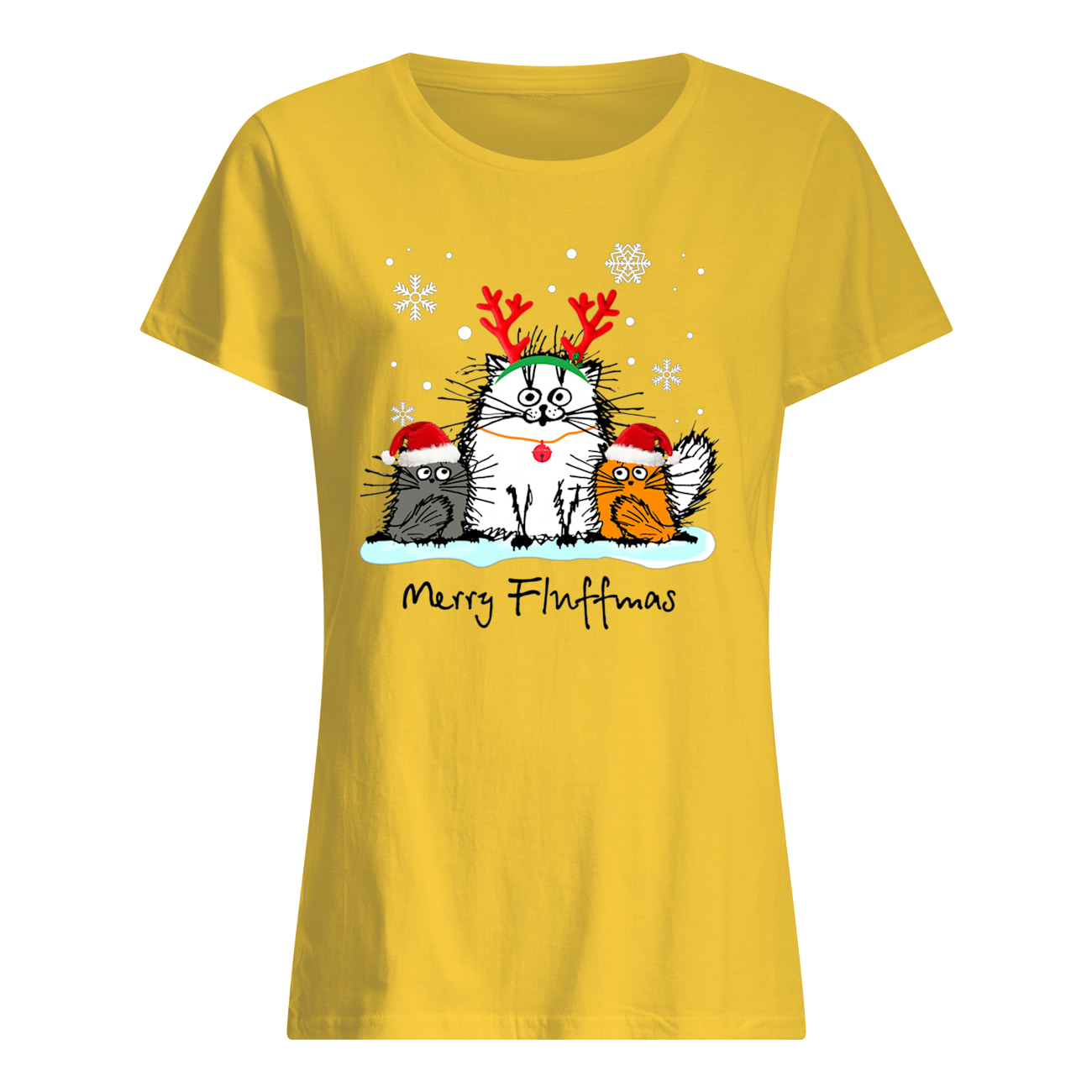 Fluffy cat merry fluffmas womens shirt