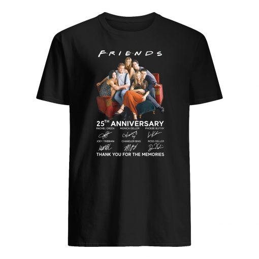 Friends tv show 25th anniversary signatures thank you for the memories mens shirt