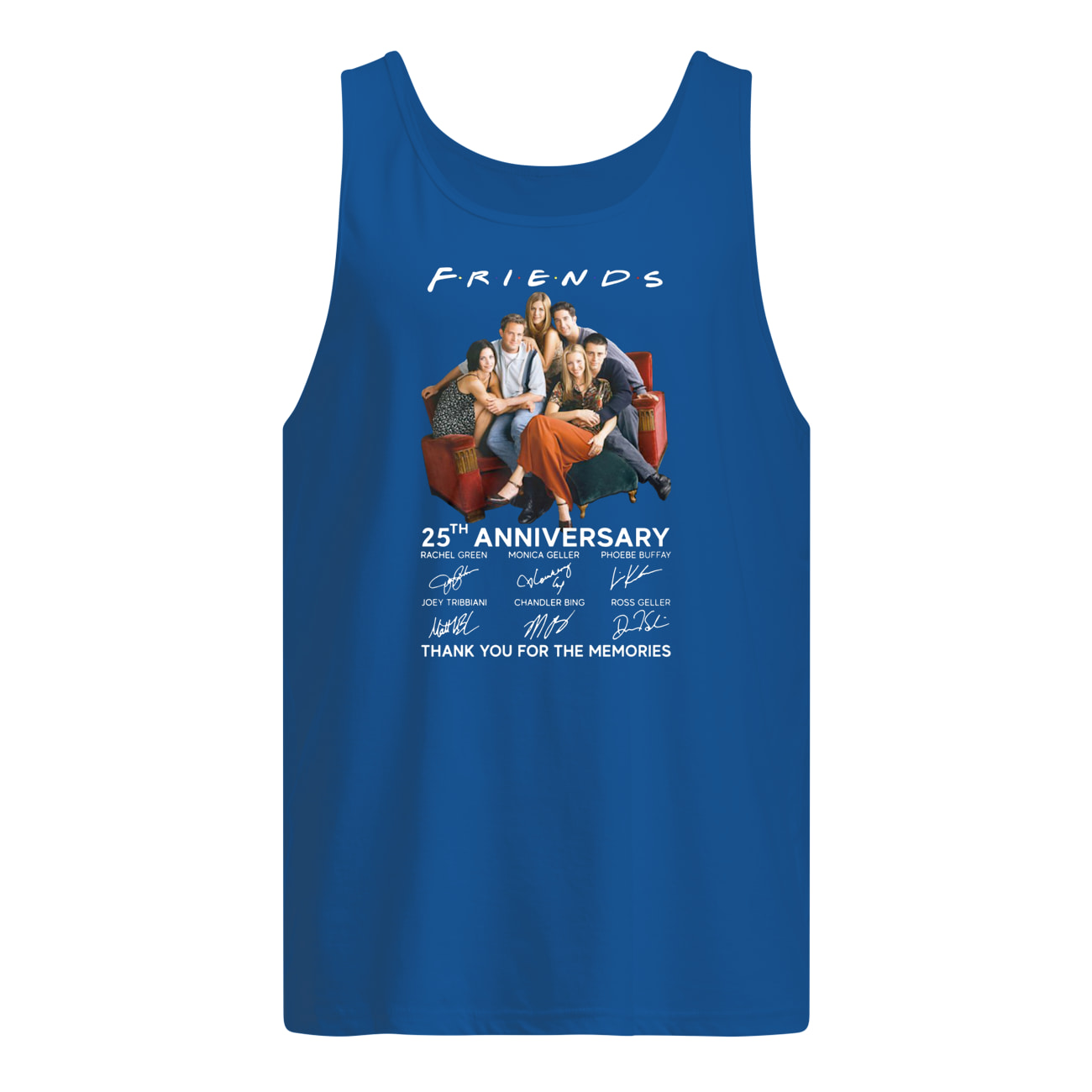 Friends tv show 25th anniversary signatures thank you for the memories tank top