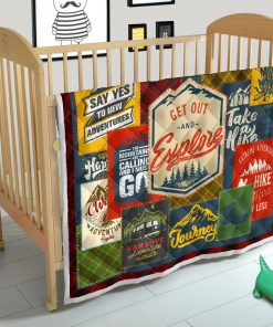 Get out and explore camping quilt 1