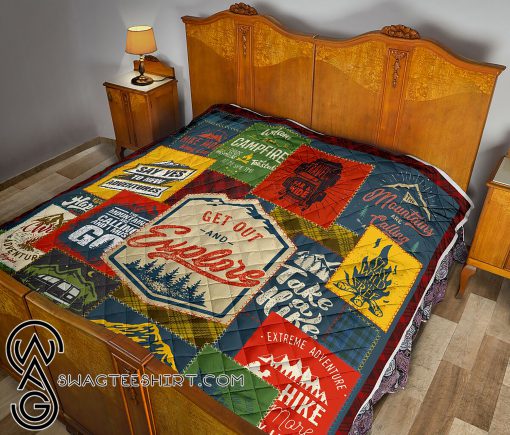 Get out and explore camping quilt