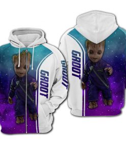 Groot galaxy full printing zip hoodie 1