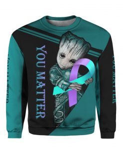 Groot hug suicide prevention awareness ribbon all over print sweatshirt