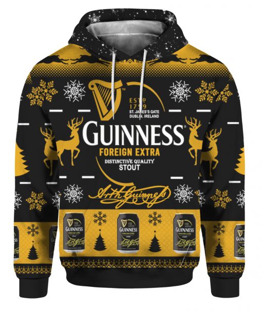 Guinness foreign extra stout full printing ugly christmas hoodie 1