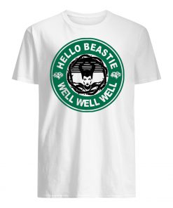 Hello beastie well well well maleficent starbuck coffee mens shirt