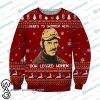 Here to swimmin' with bow legged women quint from jaws ugly christmas sweater
