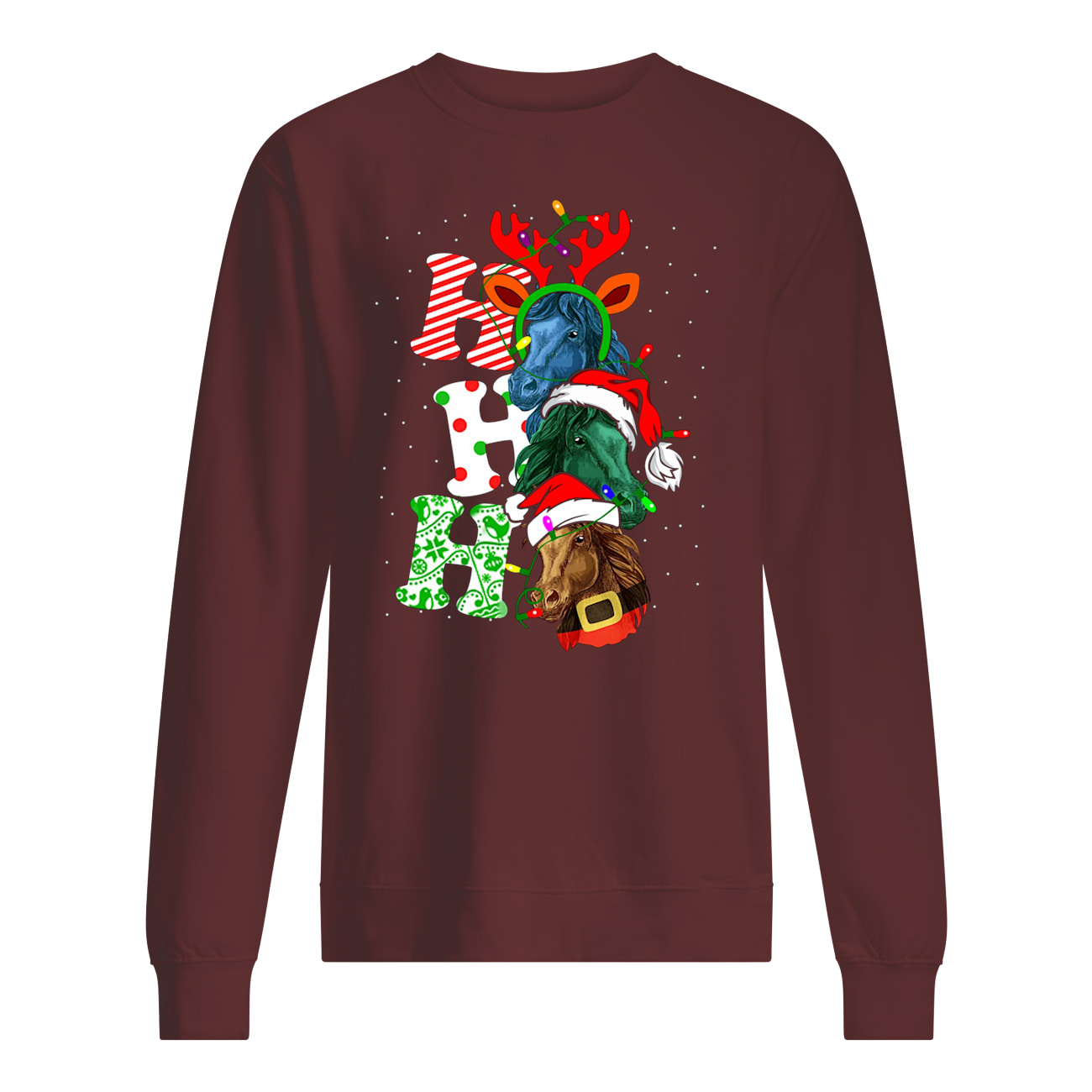 Ho ho ho horses santa christmas sweatshirt