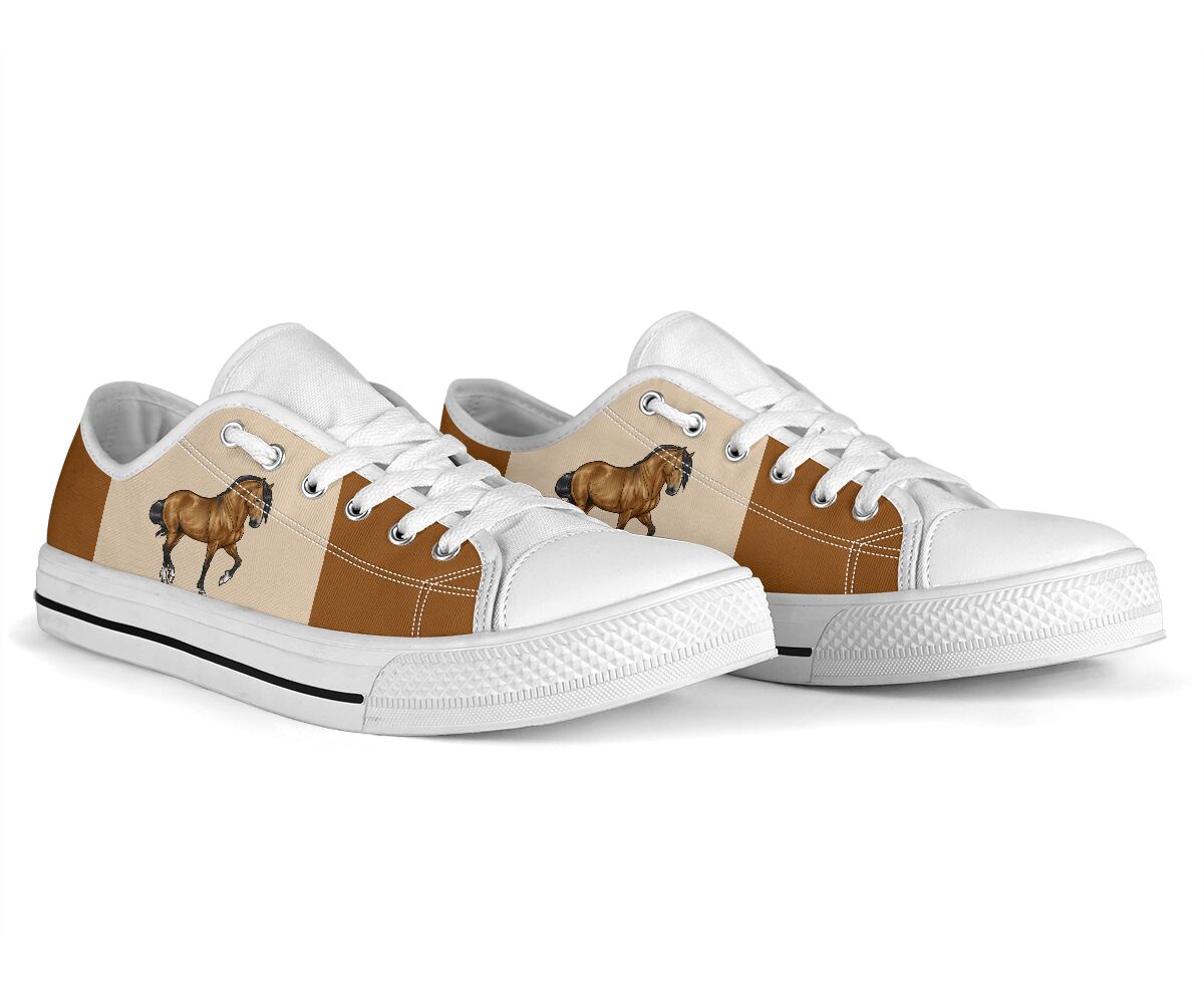 Horse low top canvas sneakers 4