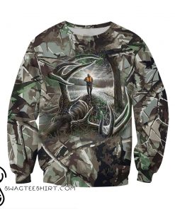 Hunting deer camo forest all over print shirt