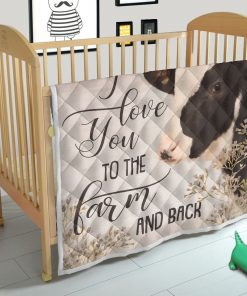 I love you to the farm cow quilt 1