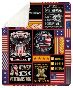 I served my country what did you do proud female veteran fleece blanket 5