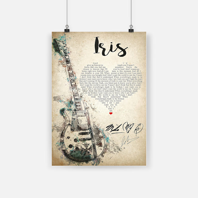 Iris goo goo dolls guitar heart song lyric poster 1