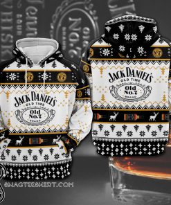 Jack daniel's full printing ugly christmas hoodie