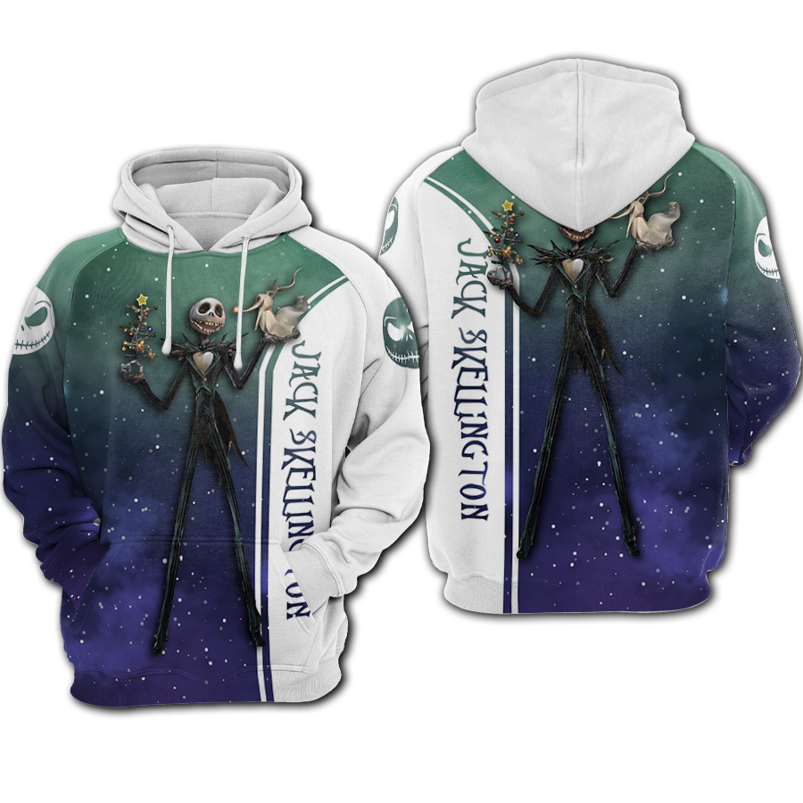 Jack skellington galaxy all over printed hoodie 1