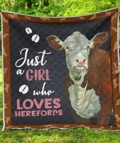 Just girl who loves herefords cow heifer quilt 1
