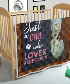 Just girl who loves herefords cow heifer quilt 5