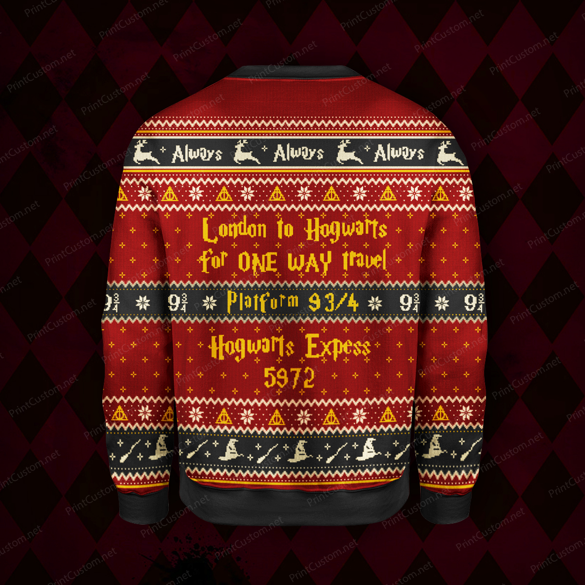 King's cross station harry potter full printing ugly christmas sweater 4
